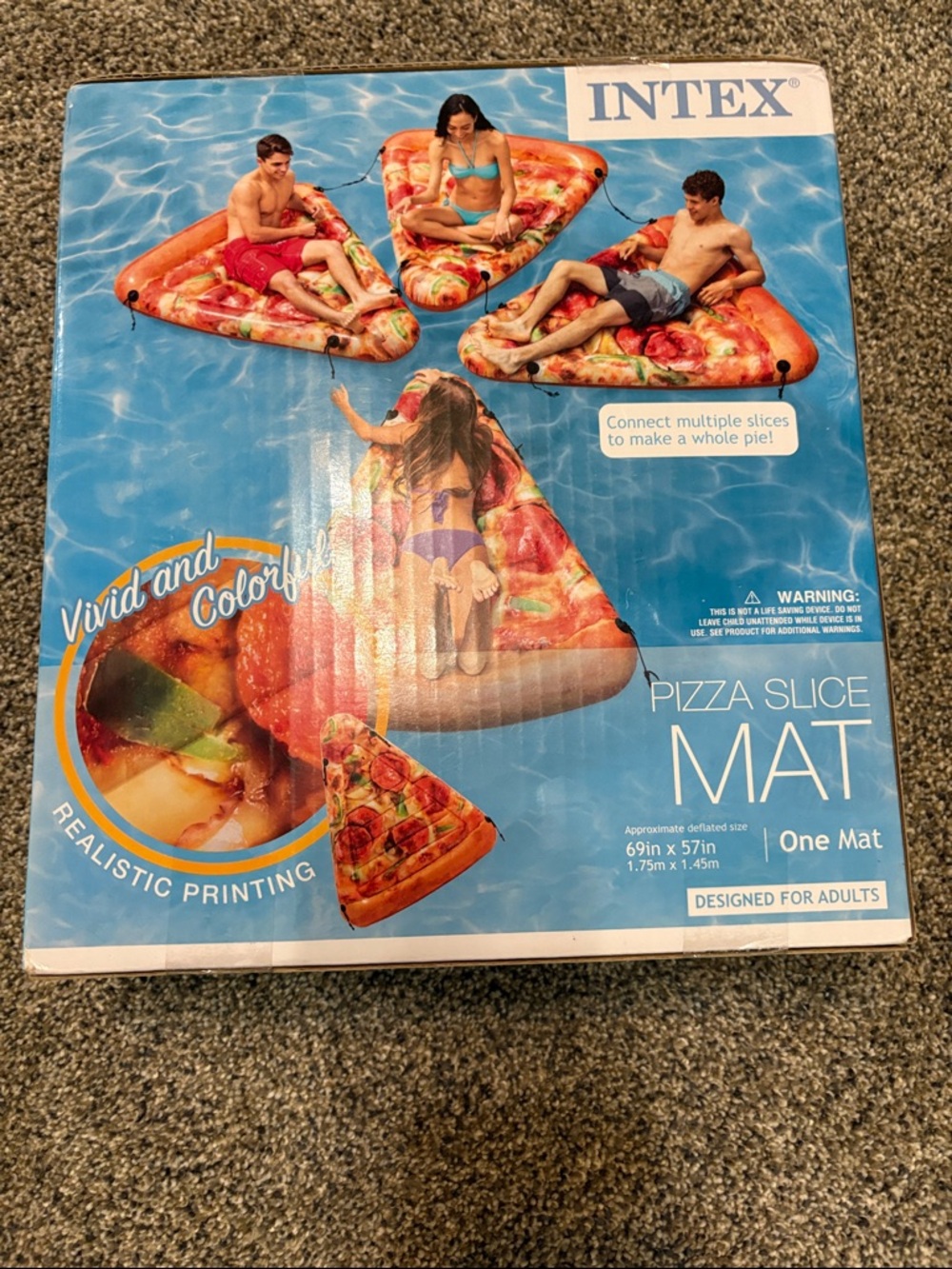 Intex Pizza Slice Mat Inflatable Pool Float - Orange Red - Picture 3 of 3